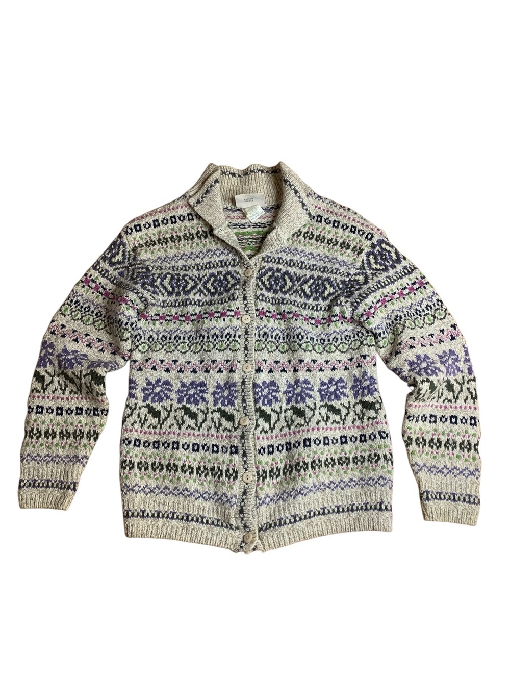 Northern Reflections Vintage Fair Isle Loon Knit Cardigan - Canada - M